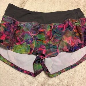 lululemon athletica Multicolor Floral Print Athletic speed up Shorts sz 4